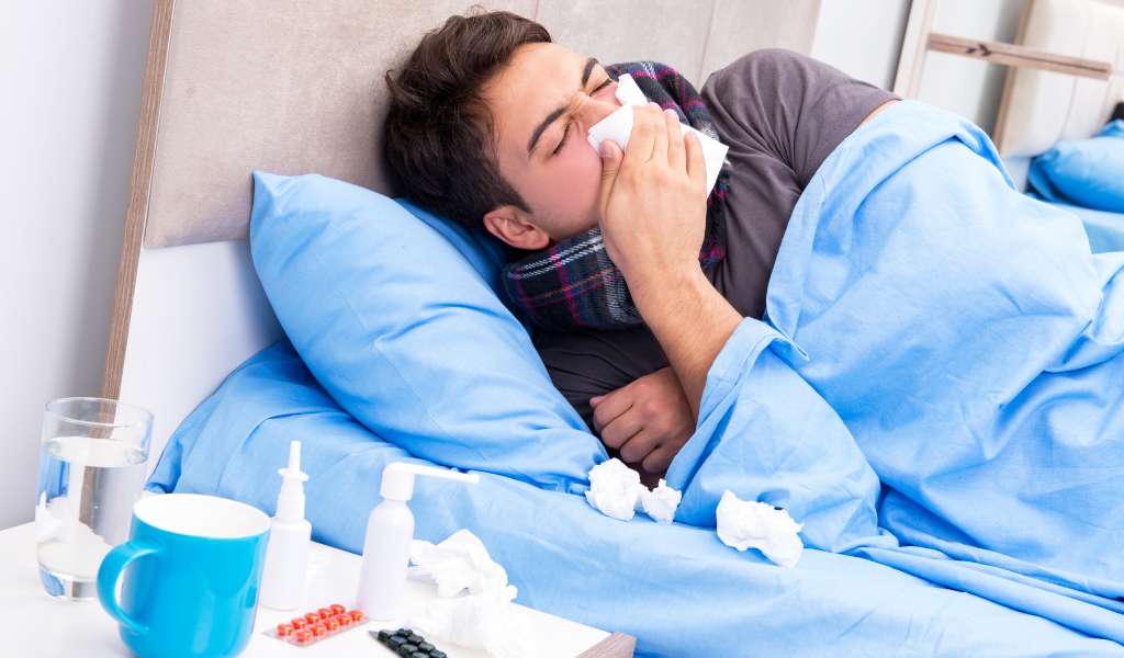 Chory na przeziębienie bierze leki na przeziębienie